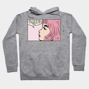 Retro Pop Art Comic Girl Pink Hair 1950s Vintage Hoodie